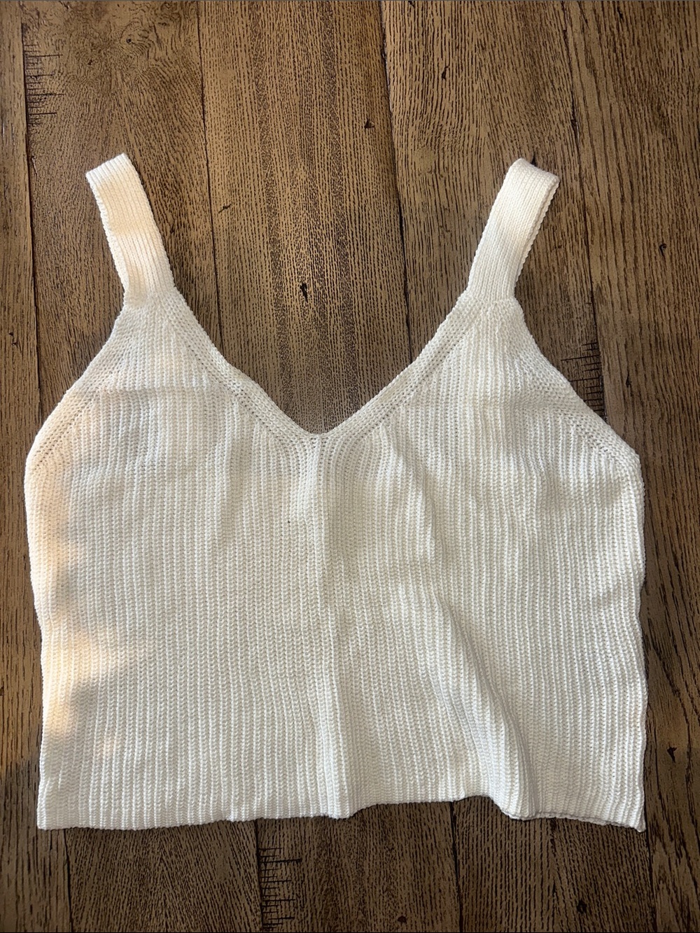 Abound Cream Ribbed V-Neck Knit Tank